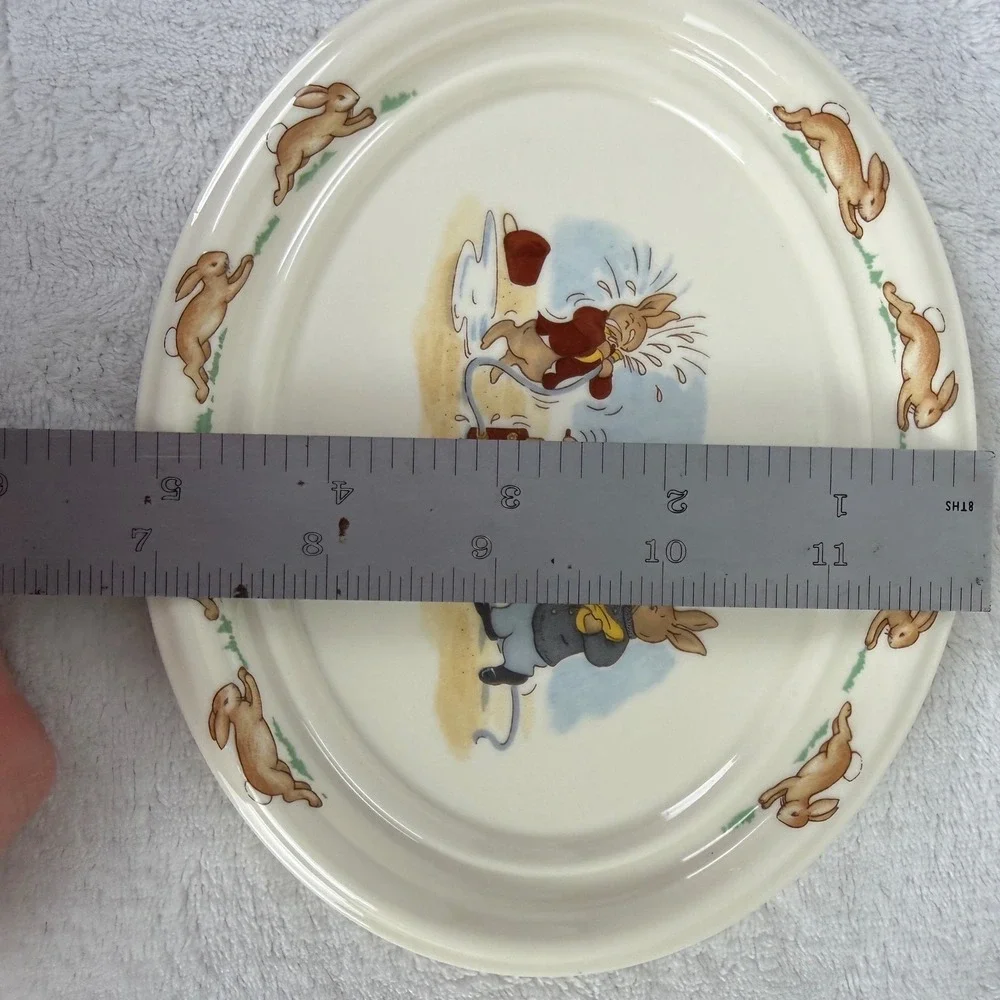 Royal Doulton Bunnykins Oval Plates Set of 2 English Fine Bone China‎ Vintage